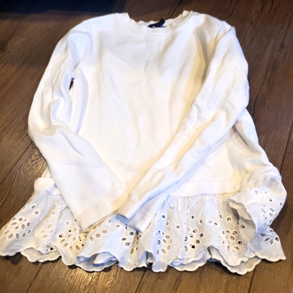 Banana Republic white sweater with lace